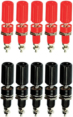 10x einbaubuchse 4mm rot - 10x,