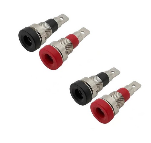 Einbaubuchse 4mm rot 2x - 4mm,
