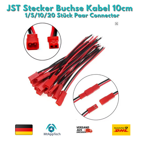 Jst pin stecker buchse kabel - jst,